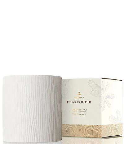Thymes Frasier Fir Medium Gilded Wood Grain Ceramic Poured Candle