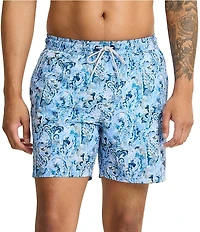 Tommy Bahama Big & Tall Naples Tidal Echoes 6#double; Inseam and 7#double; Inseam Swim Trunks