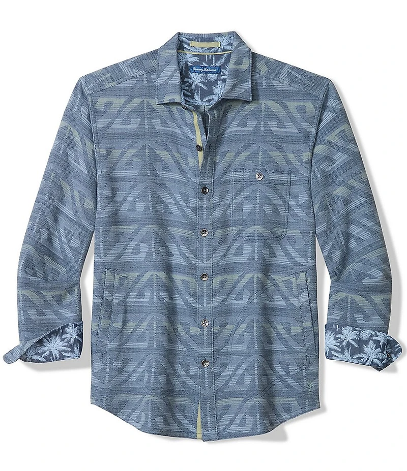Tommy Bahama Big & Tall Ombre Blues Long Sleeve Woven Shirt