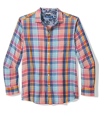 Tommy Bahama Big & Tall Palma Roja Plaid Long Sleeve Woven Shirt