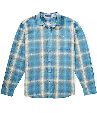 Tommy Bahama Big & Tall Palo Alto Plaid Long Sleeve Woven Shirt