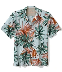 Tommy Bahama Big & Tall Tidal Fronds Topical Print Silk Short Sleeve Woven Camp Shirt