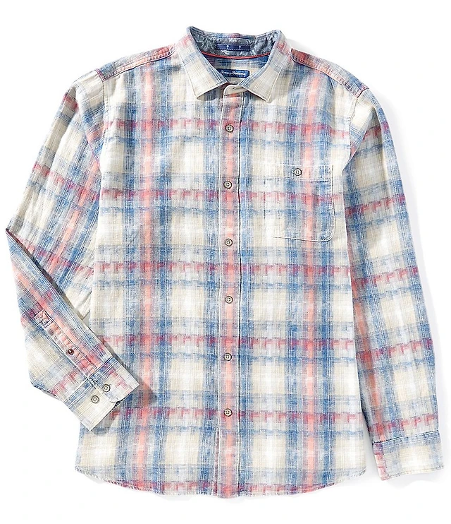 fitted lace wedding dress Tommy Bahama Long Sleeve Nova Wave Men's T Shirt Chambray Blue : XL, Cotton/Spandex main image 0