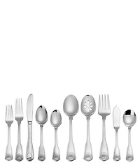 Towle Silversmiths London Shell 45-Piece Stainless Steel Flatware Set