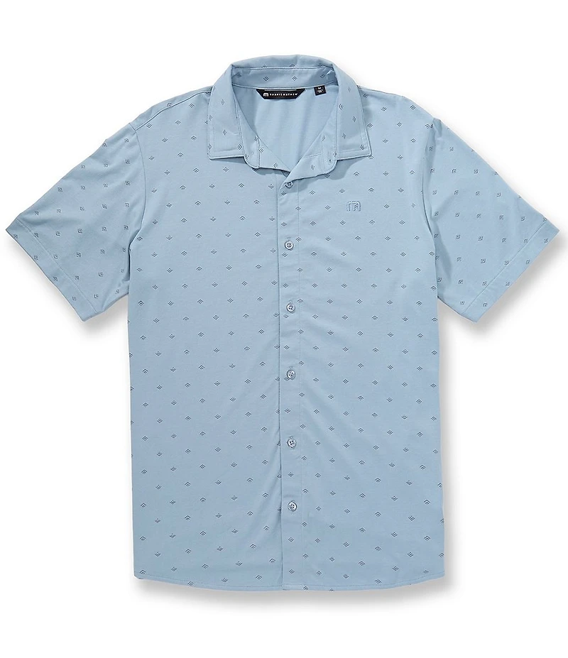 TravisMathew ComfortKnit Geo Short Sleeve Woven Shirt