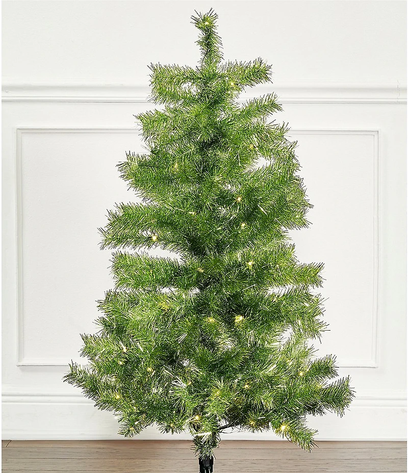 Trimsetter 4-ft. Pre-Lit Green Tinsel Christmas Tree