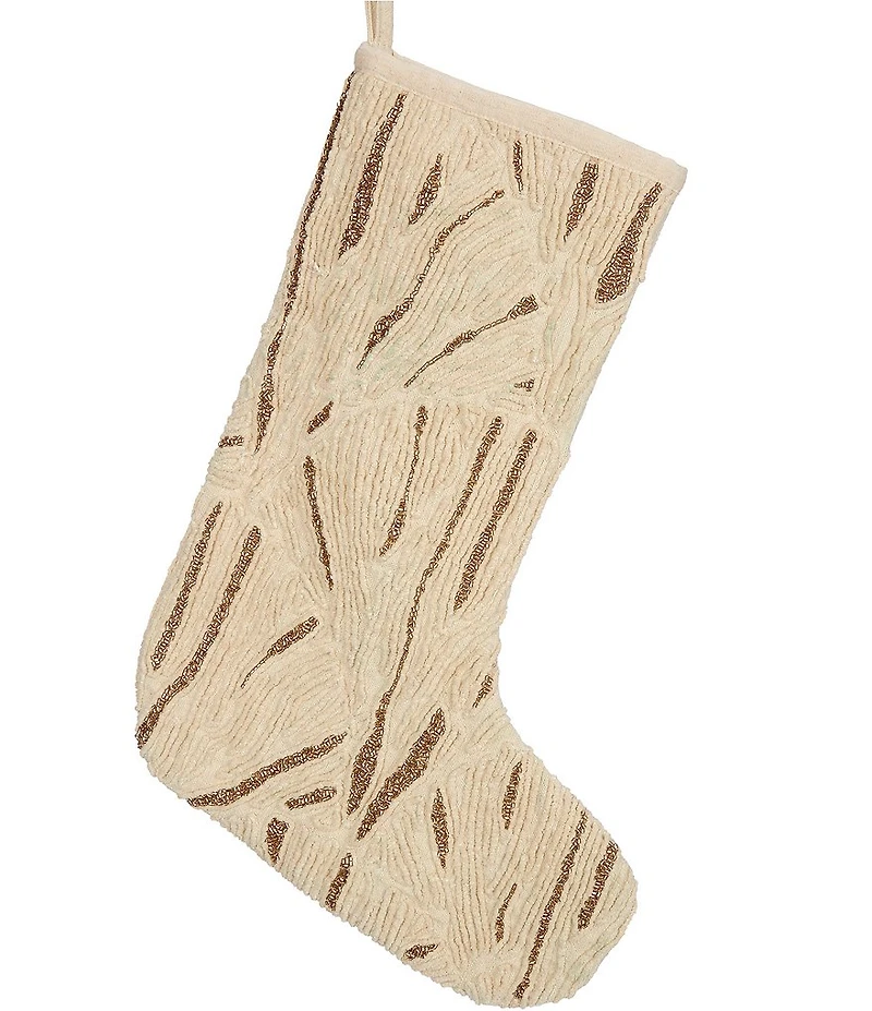 Trimsetter Beach Collection Beaded Coral Stocking