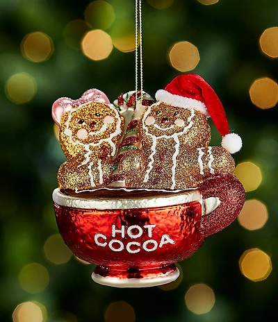 Trimsetter Christmas Magic Collection Gingerbread Hot Cocoa Glass Ornament