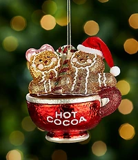 Trimsetter Christmas Magic Collection Gingerbread Hot Cocoa Glass Ornament