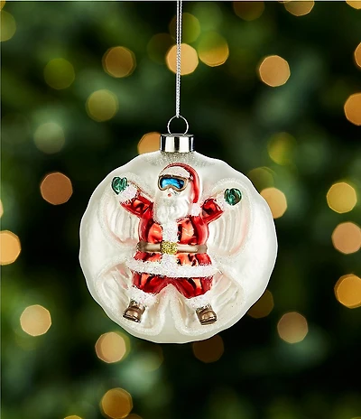 Trimsetter Christmas Magic Collection Santa Snow Angel Glass Ornament