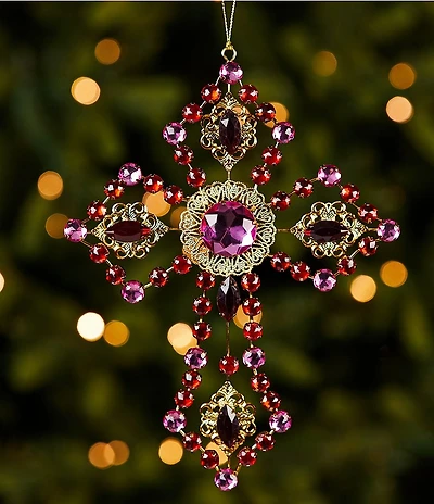 Trimsetter Feliz Navidad Collection Iron Jeweled Cross Ornament
