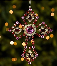 Trimsetter Feliz Navidad Collection Iron Jeweled Cross Ornament