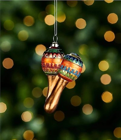 Trimsetter Feliz Navidad Collection Maracas Glass Ornament