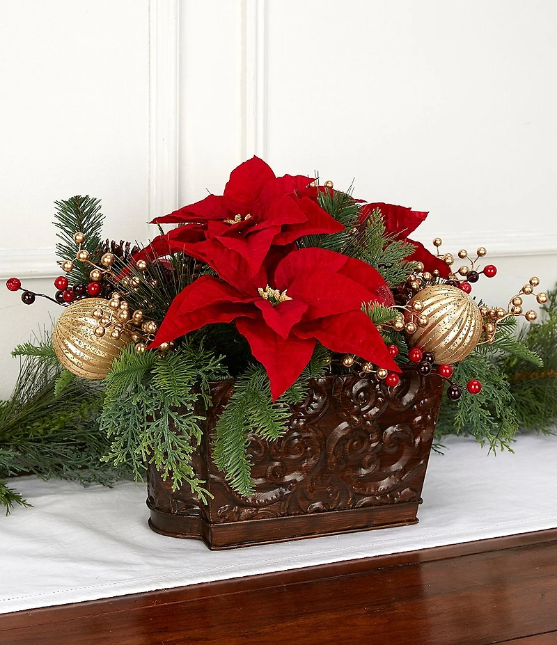 Trimsetter Feliz Navidad Collection Poinsettia Arrangement