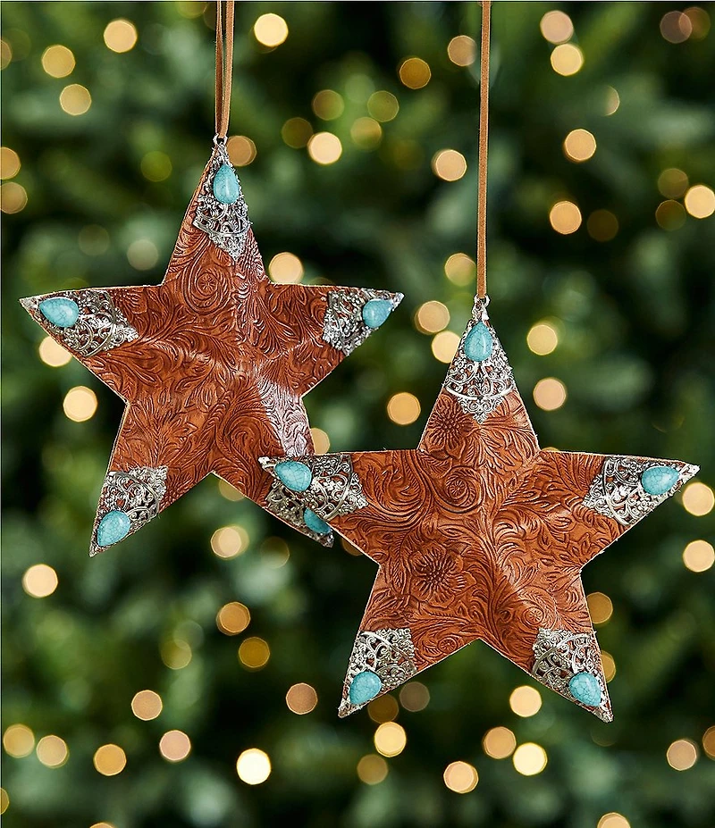 Trimsetter Feliz Navidad Collection Western Inspired Star Ornament, Set of 2