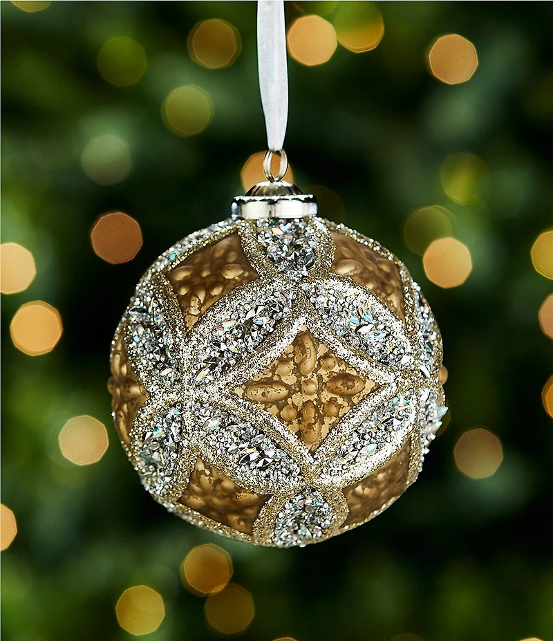 Trimsetter Grandeur Collection Ornate Allover Beaded Glass Ornament