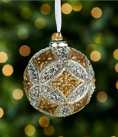 Trimsetter Grandeur Collection Ornate Allover Beaded Glass Ornament