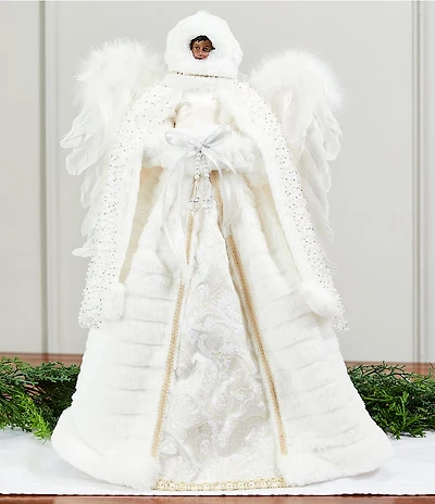 Trimsetter Luxe Lodge Faux Fur African American Angel Tabletop Decor