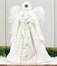 Trimsetter Luxe Lodge Faux Fur African American Angel Tabletop Decor