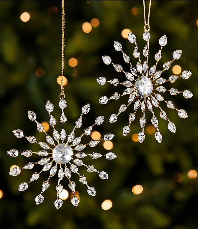 Trimsetter Luxe Lodge Collection Jeweled Snowflake Starburst Ornament, Set Of 2
