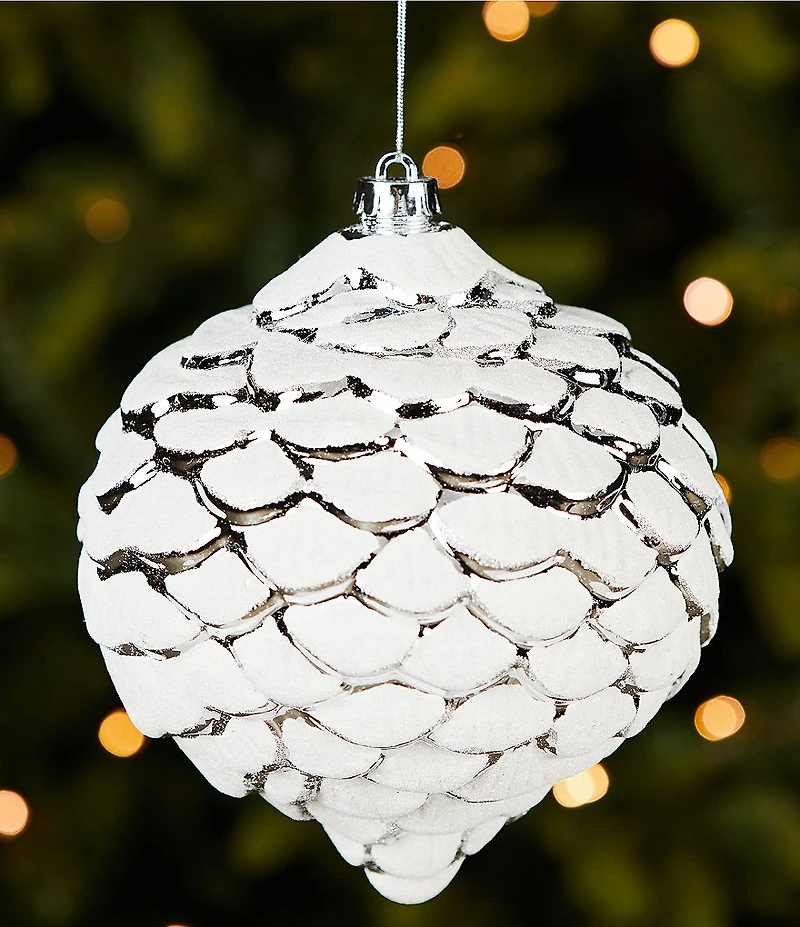 Trimsetter Luxe Lodge Collection Snowy Pine Cone Shatterproof Ornament, Set of 2