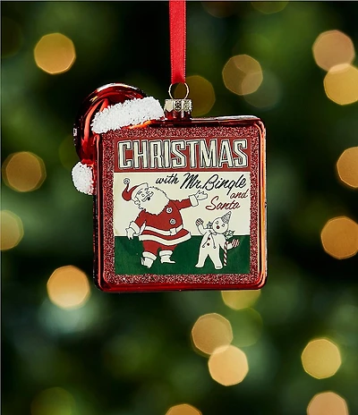 Trimsetter Mr. Bingle Collection Mr. Bingle and Santa Vintage Square Glass Ornament