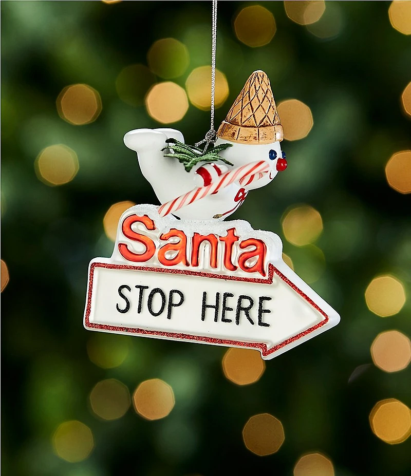 Trimsetter Mr. Bingle Collection Mr. Bingle Santa Stop Here Ornament