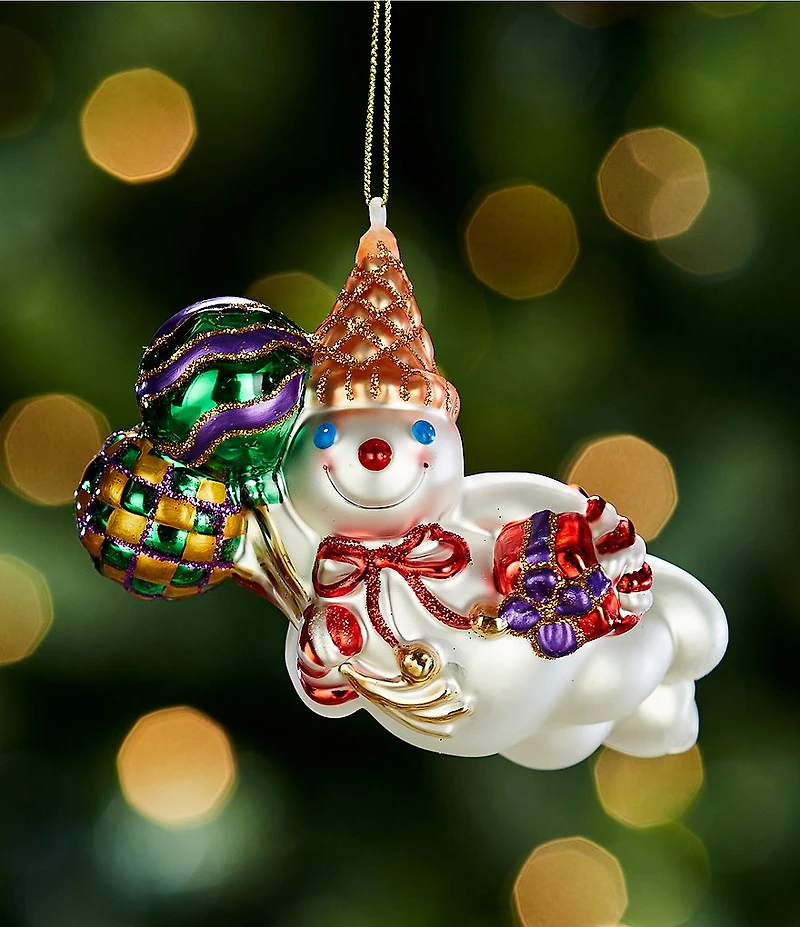 Trimsetter Mr. Bingle Collection Mr. Bingle with Balloons Glass Ornament