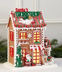 Trimsetter Mr. Bingle Collection Santa's Work Shop LED Lighted Gingerbread House