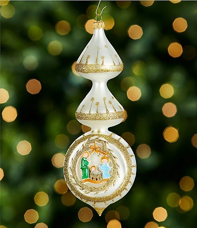 Trimsetter Nativity Finial Hand Painted Glass Ornament