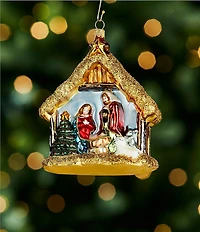 Trimsetter Nativity Scene Hand Painted Glass Ornament