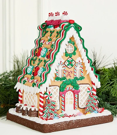 Trimsetter Santa Claus Lane Collection A-Frame Gingerbread House LED Light-Up Figurine