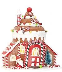 Trimsetter Santa Claus Lane Collection Cone Top Frosted Gingerbread House