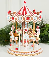 Trimsetter Santa Claus Lane Collection Gingerbread Carousel Tabletop Figurine