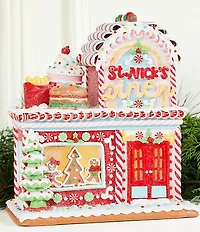 Trimsetter Santa Claus Lane Collection Gingerbread Diner LED Light-Up Figurine