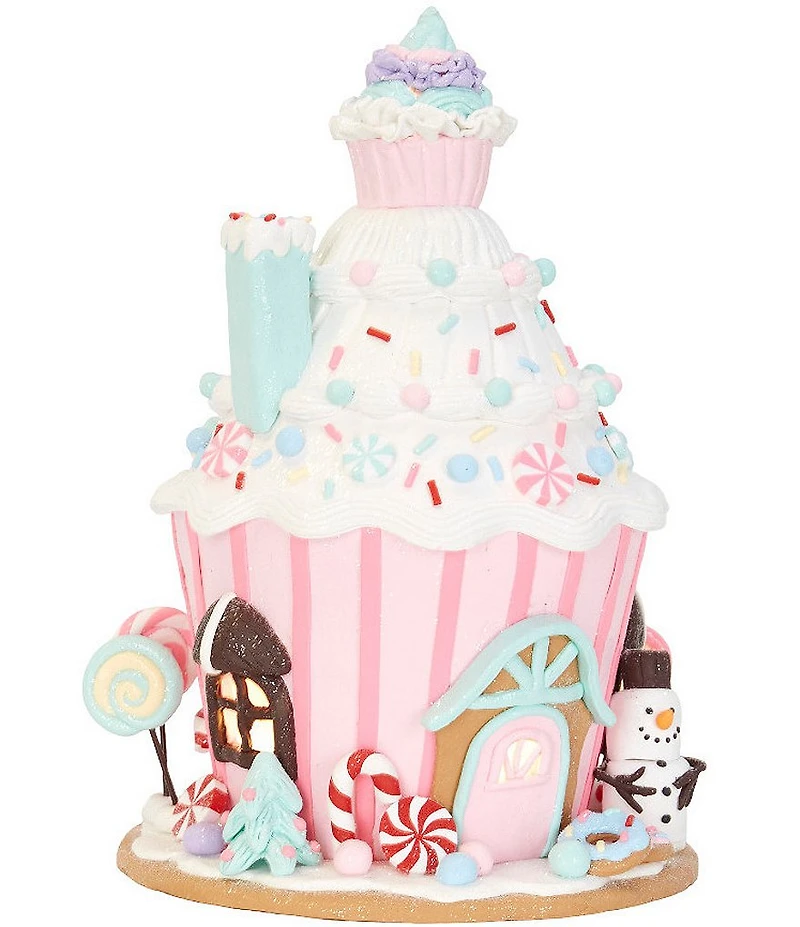 Trimsetter Santa Claus Lane Collection Mini Frosted Cupcake House