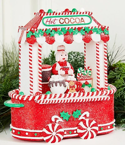 Trimsetter Santa Claus Lane Collection Mrs. Claus Gingerbread Cocoa Cart Tabletop Figurine