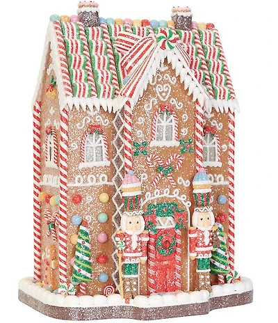 Trimsetter Santa Claus Lane Collection Ribbon Candy Nutcracker Gingerbread House