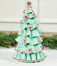 Trimsetter Santa Claus Lane Collection Ruffle Candy Tree LED Light-Up Tabletop Figurine