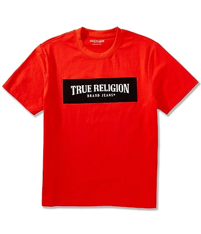 True Religion Box Logo Mesh Short Sleeve T-Shirt