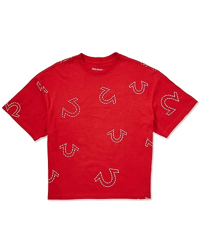 True Religion Horseshoe Printed Short Sleeve Oversized T-Shirt