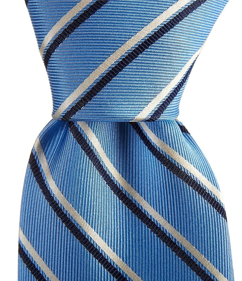 Turnbury Ayden Striped Print 3 3/8#double; Silk Blend Tie