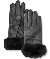 UGG Women's Leather Sheepskin Cuff Gloves