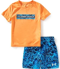 Under Armour Baby Boys Short Sleeve Printed Tech Tee & Shorts 2-Piece Set