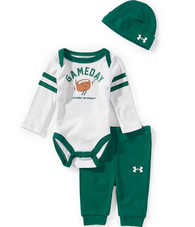 Under Armour Baby Boys Long Sleeve Football Bodysuit, Hat & Joggers 3-Piece Set