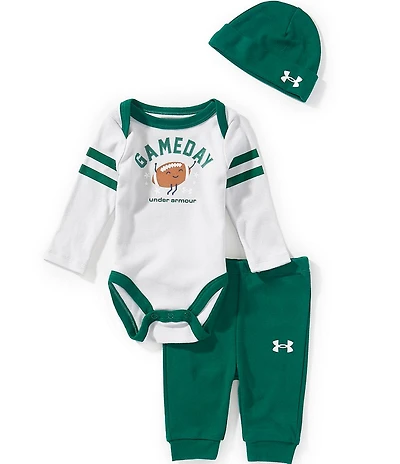 Under Armour Baby Boys Long Sleeve Football Bodysuit, Hat & Joggers 3-Piece Set