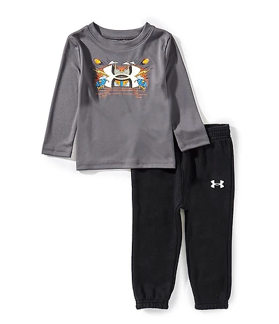 Under Armour Baby Boys Long Sleeve Logo-Detailed Football Graphic Jersey T-Shirt & Speed Tech Jogger Pants Set