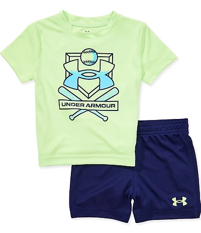 Under Armour Baby Boys Short Sleeve Baseball Tee & Tech Shorts 2-Piece Set