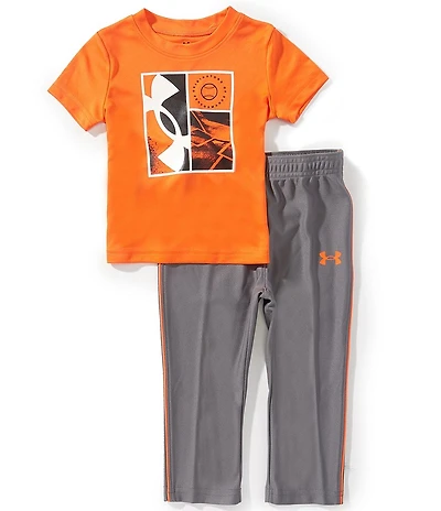 Under Armour Baby Boys Short Sleeve Baseball UA Tech™ T-Shirt & Heavyweight Pique Track Pant Set