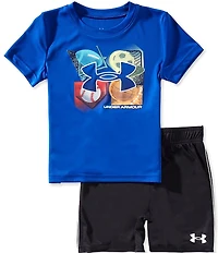 Under Armour Baby Boys Short-Sleeve Four Baller T-Shirt & UA Tech ™Shorts Set